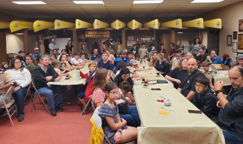 Parents at Blue and Gold ceremony